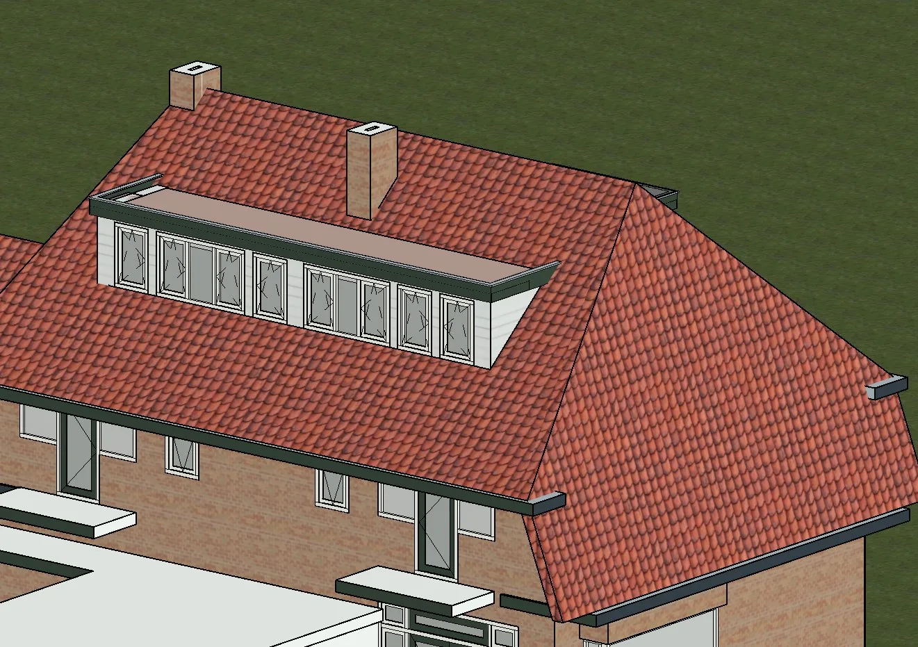 Revit-overzicht van de dakkapellen in Amersfoort
