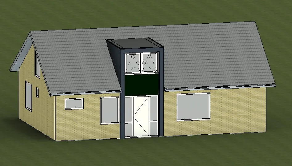 Revit-overzicht van de dakopbouw in Ede