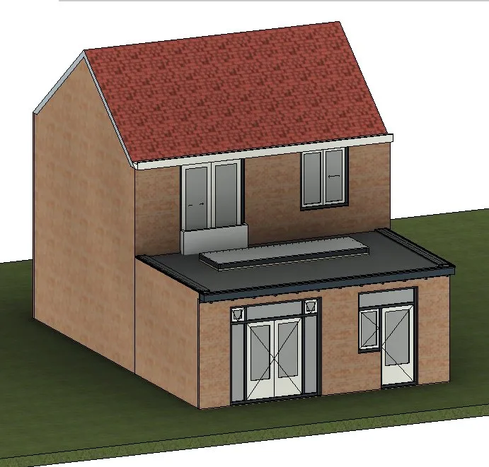 Bouwkundig model van de uitbouw in Arnhem